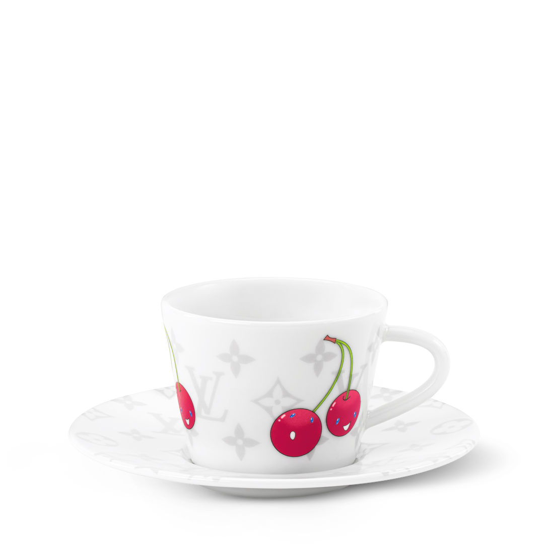LV x TM Jogo de 2 Xícaras de Café e Pires Monogram Cerises - Casa
